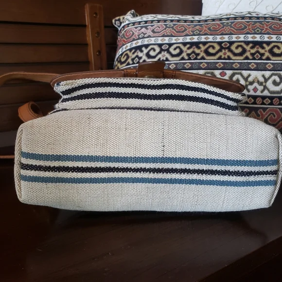 Fossil Canvas & Leather Crossbody Bag! EUC! - Picture 5 of 11